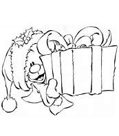 coloriage pimboli offrant un cadeau